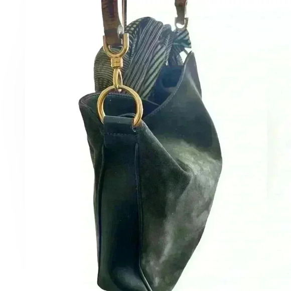 GUCCI Bamboo Hand Bag Suede Green 100% authentic peeling removed - Picture 4 of 17